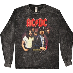 AC/DC Highway to Hell Long Sleeve T-Shirt - Black Mineral Wash