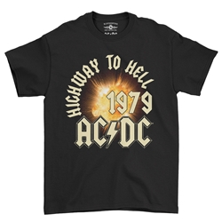 AC/DC 1979 Highway To Hell Bomb T-Shirt - Classic Heavy Cotton