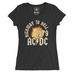 AC/DC 1979 Highway To Hell Bomb Ladies T Shirt - Relaxed Fit