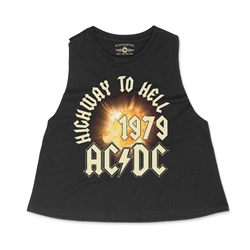 AC/DC 1979 Highway To Hell Bomb Racerback Crop Top - Women's
