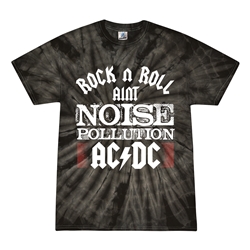 AC/DC Rock n Roll Ain't Noise Pollution Tie-Dye T-Shirt - Black