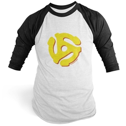 45 Vinyl Record Adapter Raglan Baseball Tee