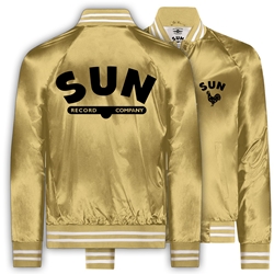 (Limited Edition, Double Sided) Sun Records Satin Bomber Jacket - Gold