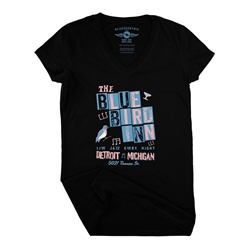 Blue Bird Inn Detroit Ladies V-Neck T Shirt