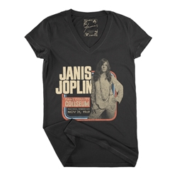 Janis Joplin Coliseum Concert Ladies V-Neck T Shirt