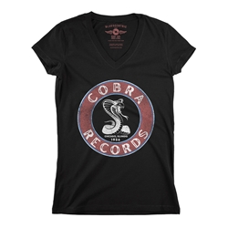 Cobra Records Snake Ladies V-Neck T Shirt