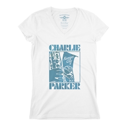 Charlie Parker Kansas City Mosaic Ladies V-Neck T Shirt