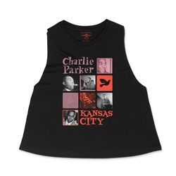 Charlie Parker Boxes Racerback Crop Top - Women's