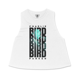 Charlie Parker Saxophone Stack Racerback Crop Top - Women's