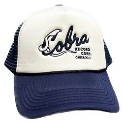 Cobra Records Trucker Hat - Navy Blue / White Foam Face