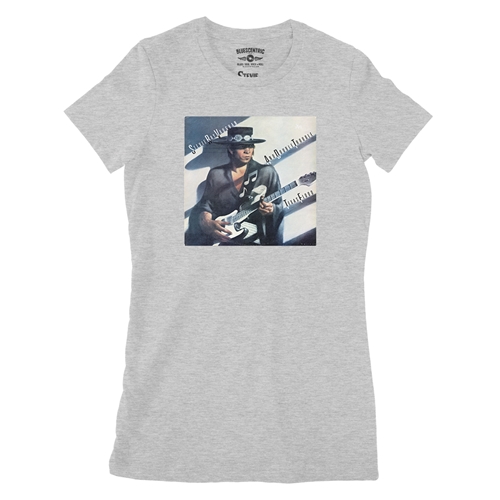 Stevie Ray Vaughan Texas Flood Album Cover Ladies T Shirt - Relaxed Fit - ladiesathleticheather