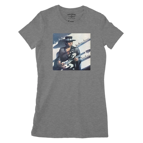 Stevie Ray Vaughan Texas Flood Album Cover Ladies T Shirt - Relaxed Fit - ladiesdeepheather