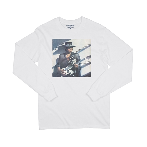 Stevie Ray Vaughan Texas Flood Album Cover Long Sleeve T-Shirt - longsleevewhite