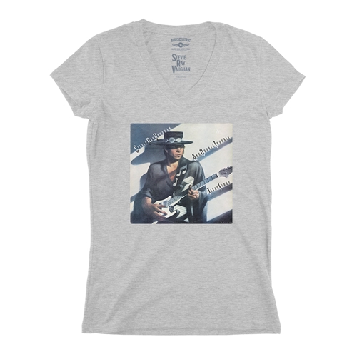 Stevie Ray Vaughan Texas Flood Album Cover V-Neck T Shirt - Women