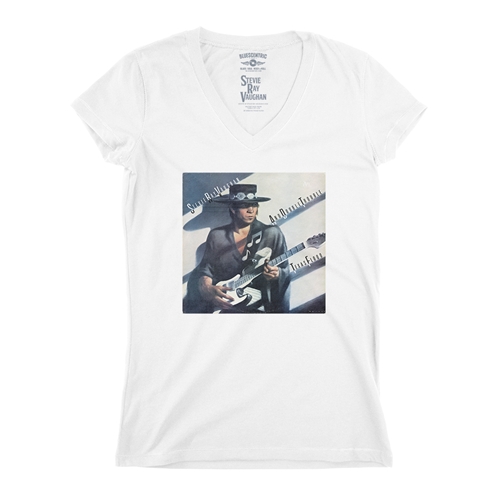 Stevie Ray Vaughan Texas Flood Album Cover V-Neck T Shirt - Women