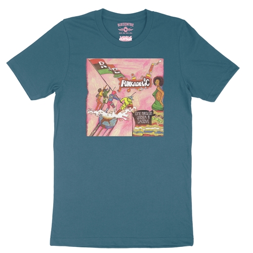 Funkadelic One Nation Under a Groove Album T-Shirt - Lightweight Vintage Style - vintagedeepteal
