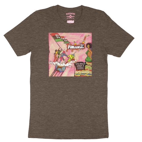Funkadelic One Nation Under a Groove Album T-Shirt - Lightweight Vintage Style - vintageheatherbrown