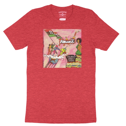 Funkadelic One Nation Under a Groove Album T-Shirt - Lightweight Vintage Style - vintageheatherred