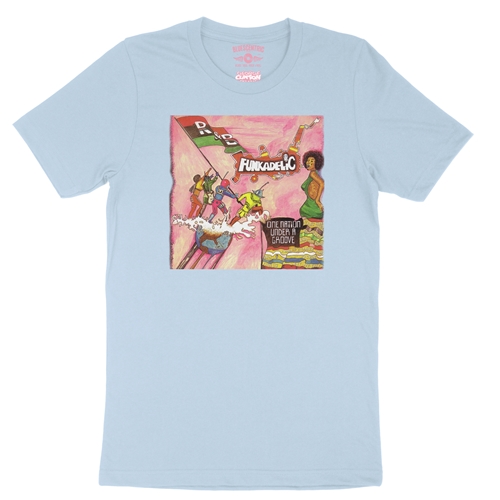 Funkadelic One Nation Under a Groove Album T-Shirt - Lightweight Vintage Style - vintagethrowbackblue