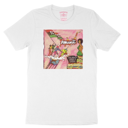 Funkadelic One Nation Under a Groove Album T-Shirt - Lightweight Vintage Style - vintagewhite