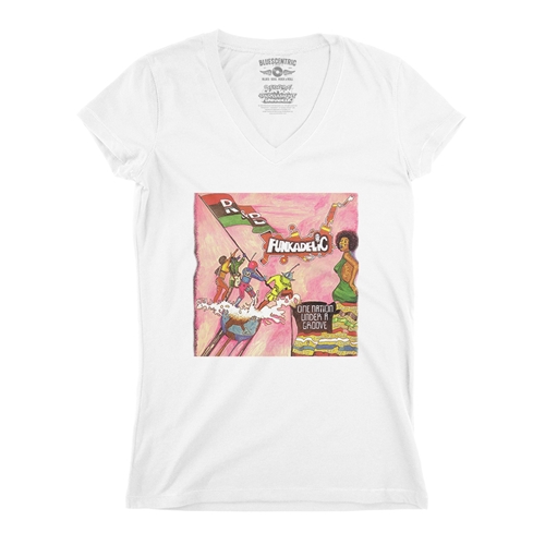Funkadelic One Nation Under a Groove Album V-Neck T Shirt - Women
