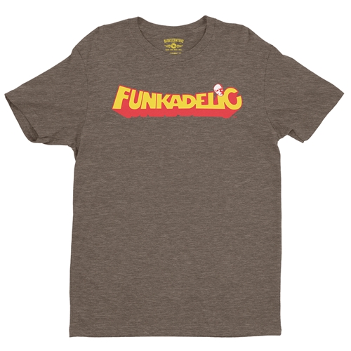 Red Funkadelic Logo T-Shirt - Lightweight Vintage Style - vintageheatherbrown