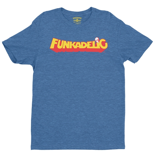 Red Funkadelic Logo T-Shirt - Lightweight Vintage Style - vintageheatherroyalblue