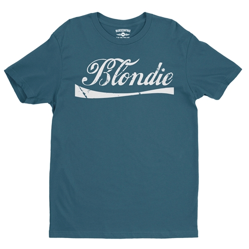 Classic Blondie Logo T-Shirt - Lightweight Vintage Style - vintagedeepteal