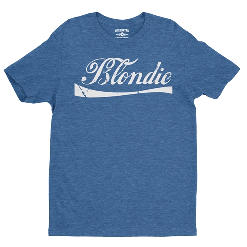 Classic Blondie Logo T-Shirt - Lightweight Vintage Style - vintageheatherroyalblue