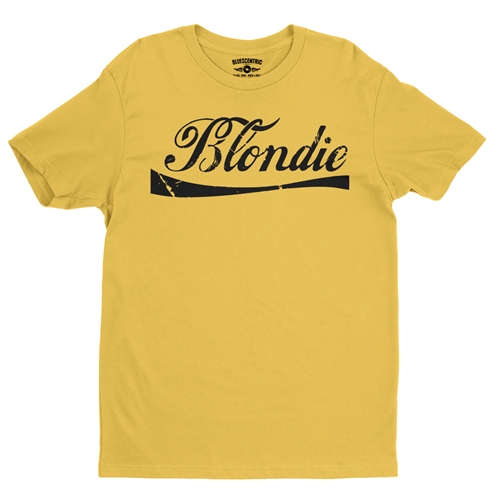 Classic Blondie Logo T-Shirt - Lightweight Vintage Style - vintagemaizeyellow