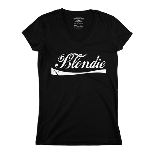 Classic Blondie Logo V-Neck T Shirt - Women