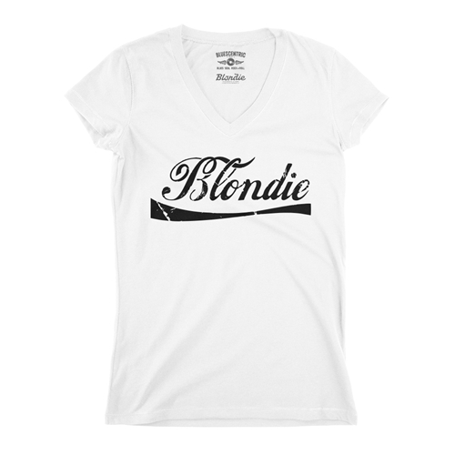 Classic Blondie Logo V-Neck T Shirt - Women