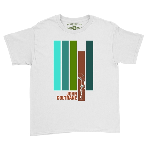 John Coltrane Jazz Youth T-Shirt - Lightweight Vintage Children and Toddlers - youthwhite