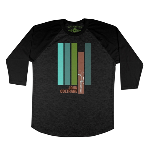 John Coltrane Jazz Baseball T-Shirt - raglanblackblacksleeve