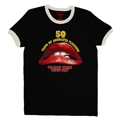 Rocky Horror Picture Show 50th Ringer T-Shirt - ringerblackcreamtrim