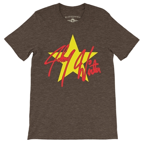 Johnny Winter 80s Tour T-Shirt - Lightweight Vintage Style - vintageheatherbrown