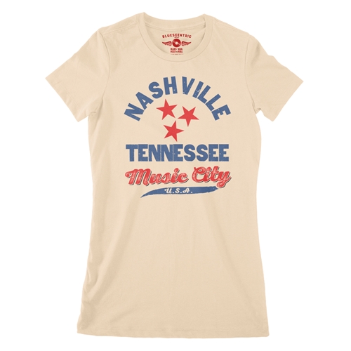 Nashville Tristar Music City Ladies T Shirt - Relaxed Fit - ladiessanddune