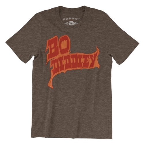 Firey Bo Diddley T-Shirt - Lightweight Vintage Style - vintageheatherbrown