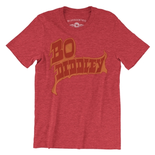 Firey Bo Diddley T-Shirt - Lightweight Vintage Style - vintageheatherred