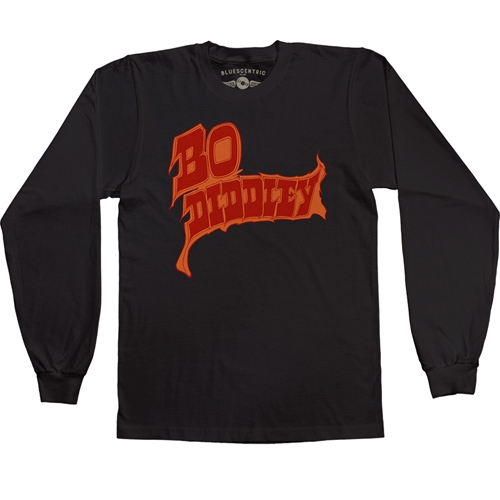 Firey Bo Diddley Long Sleeve T-Shirt - longsleeveblack