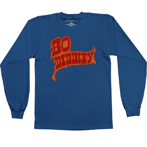 Firey Bo Diddley Long Sleeve T-Shirt - longsleeveblue