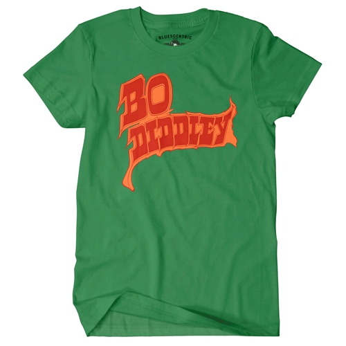 Firey Bo Diddley T-Shirt - Classic Heavy Cotton - classickellygreen