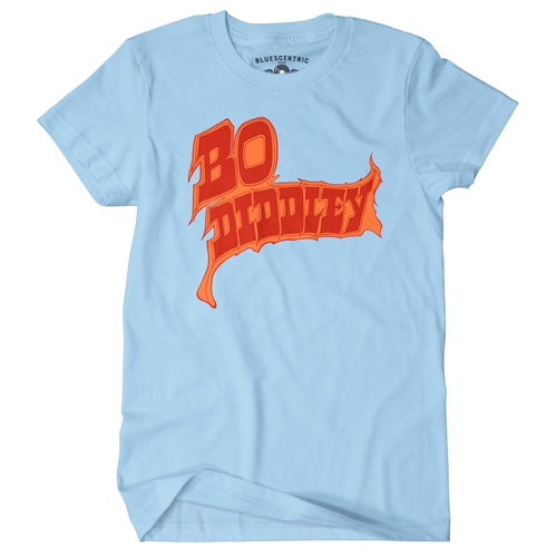 Firey Bo Diddley T-Shirt - Classic Heavy Cotton - classiclightblue