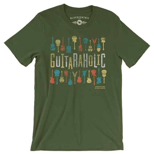 Guitaraholic T-Shirt - Lightweight Vintage Style - vintageolive