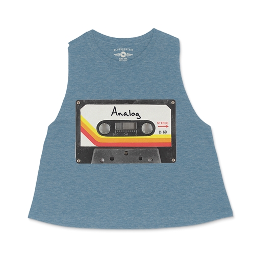 80s Analog Tape Racerback Crop Top - Women