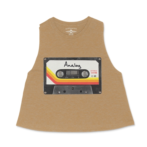 80s Analog Tape Racerback Crop Top - Women