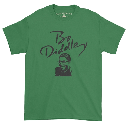 Old School Bo Diddley T-Shirt - Classic Heavy Cotton - classickellygreen