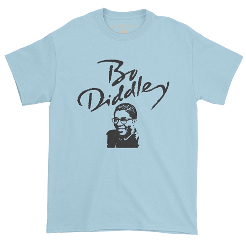 Old School Bo Diddley T-Shirt - Classic Heavy Cotton - classiclightblue