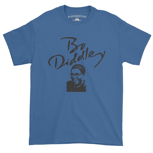 Old School Bo Diddley T-Shirt - Classic Heavy Cotton - classicroyalblue