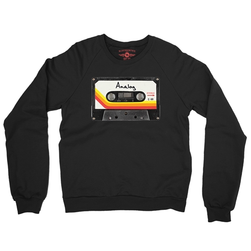 80s Analog Tape Crewneck Sweatshirt - crewneckblack